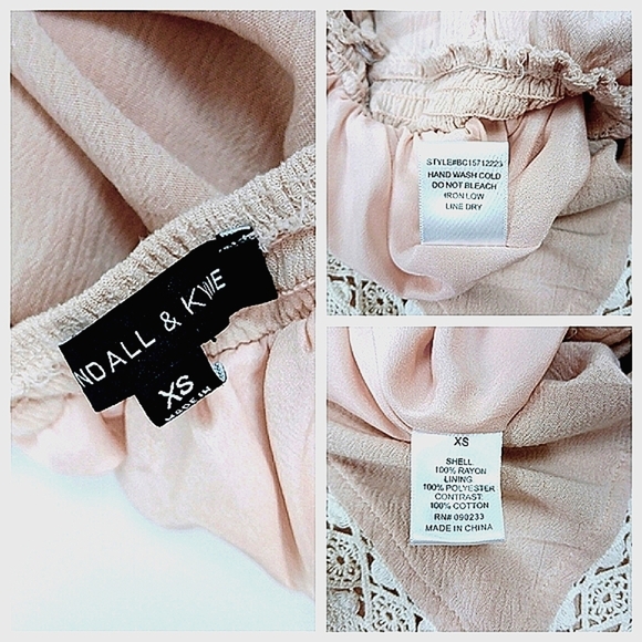 Kendall & Kylie Blush Pink Ruffle Romper XS V-Neckline Open-Back Ruffled Straps - Picture 4 of 5